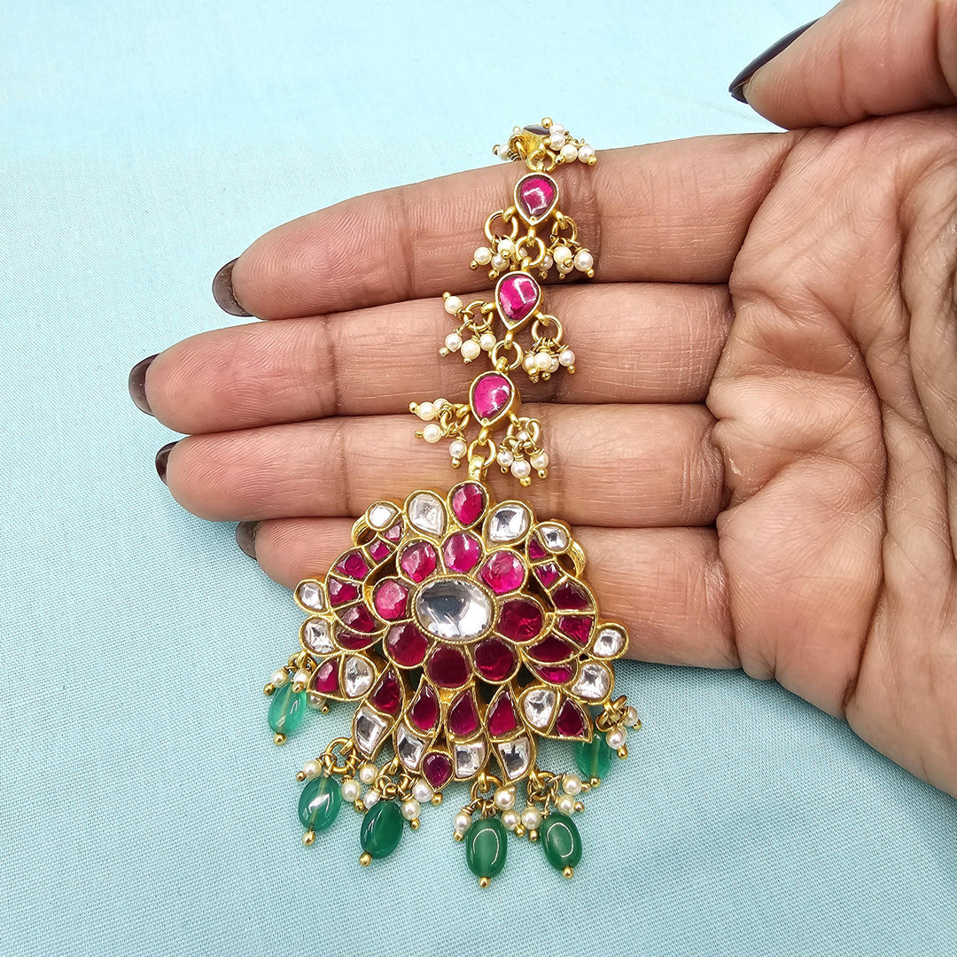 Pink Kundan Tikka