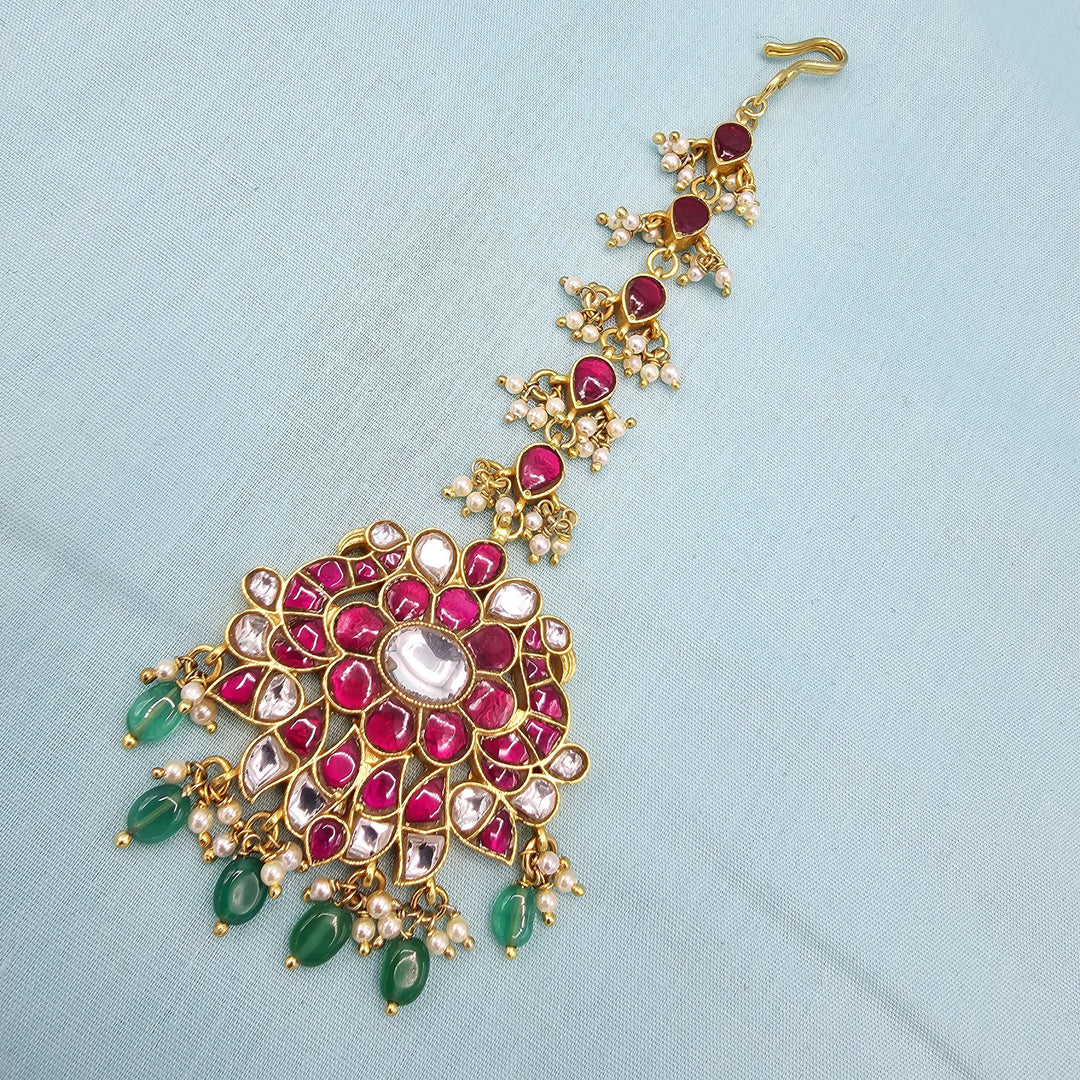 Pink Kundan Tikka