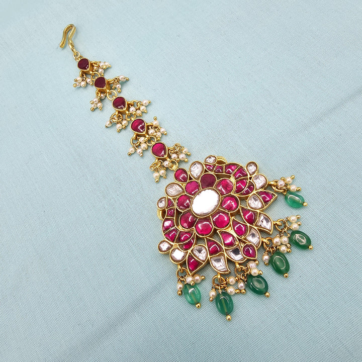 Pink Kundan Tikka