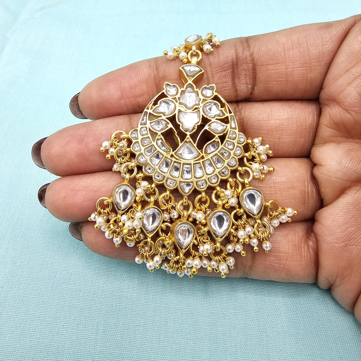 Full white Kundan Tikka