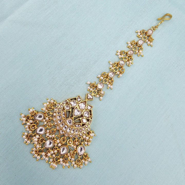 Full white Kundan Tikka