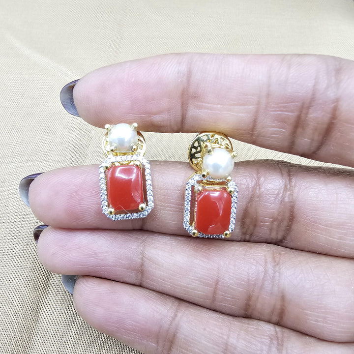 coral diamond rep necklace