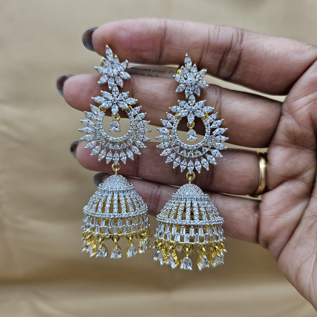 Party-wear WHITE Jhumka