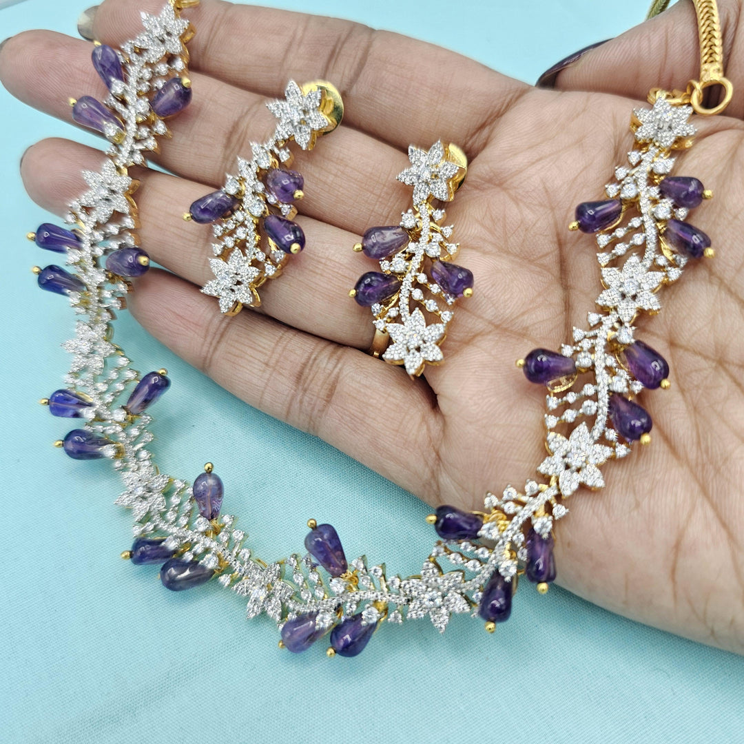 Amethyst beads necklace
