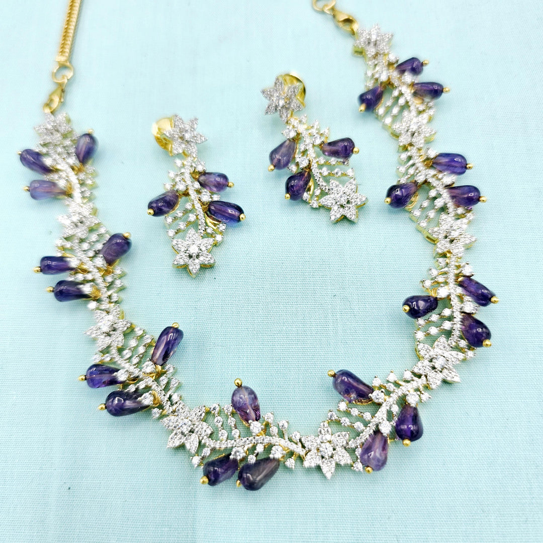 Amethyst beads necklace