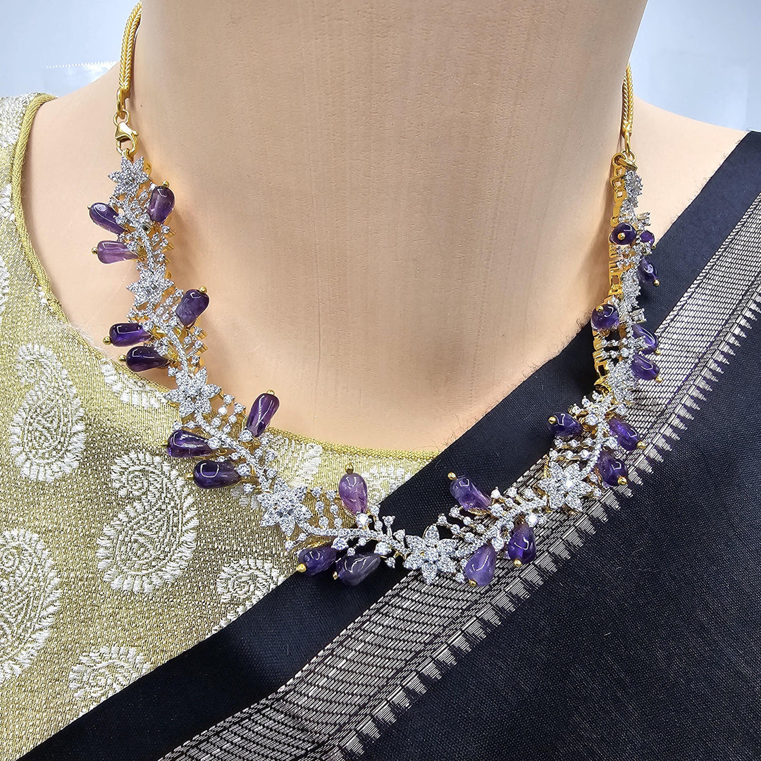 Amethyst beads necklace