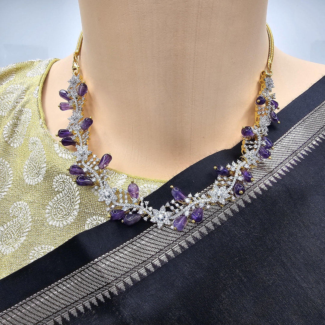 Amethyst beads necklace