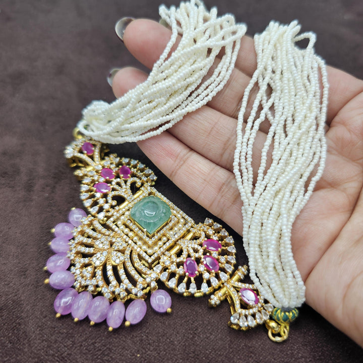 CZs Pastel color beads choker