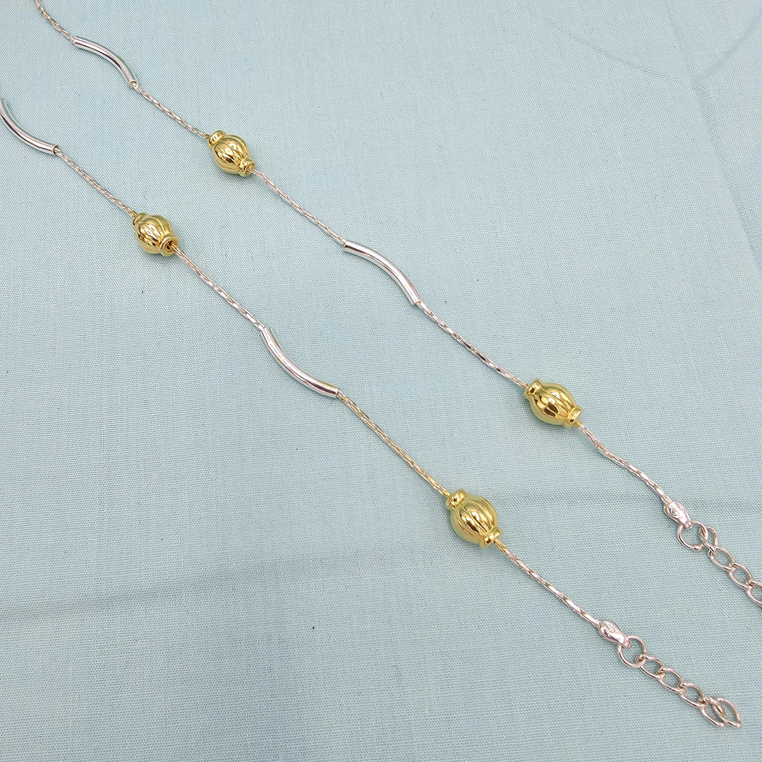 Silver trendy anklets