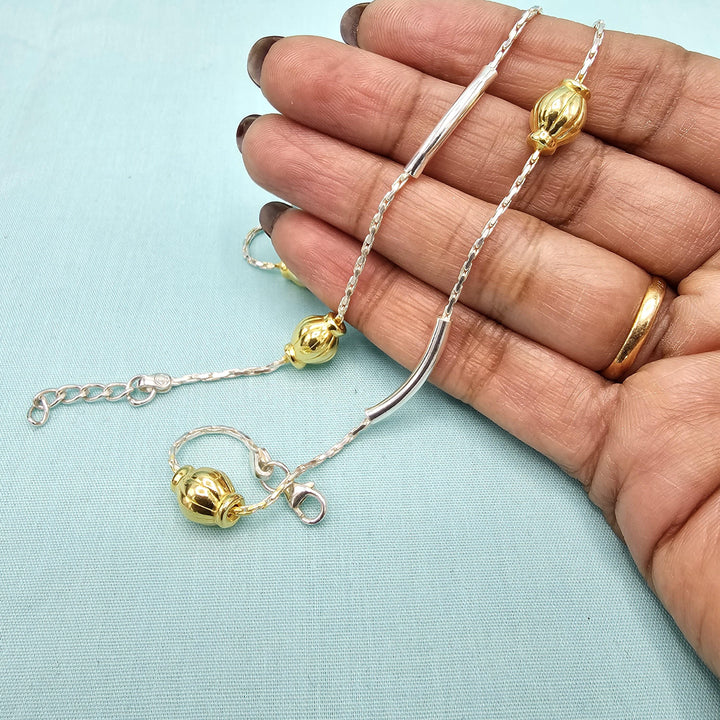 Silver trendy anklets