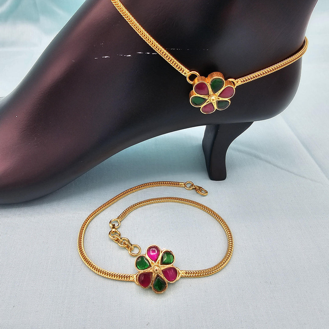 Contemporary Kundan anklets