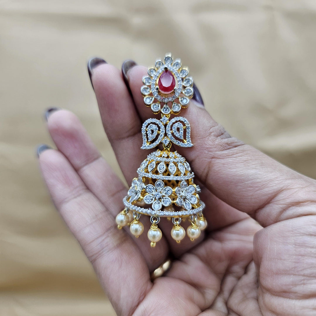 Diamond Rep Ruby Jhumka