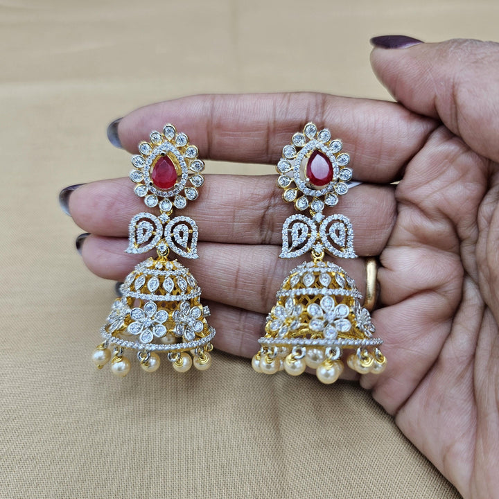 Diamond Rep Ruby Jhumka