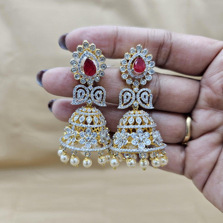 Diamond Rep Ruby Jhumka