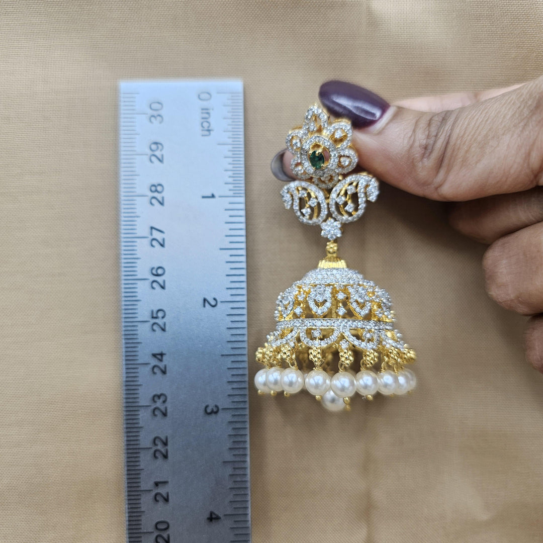 Silver Diamond Rep Jhumka
