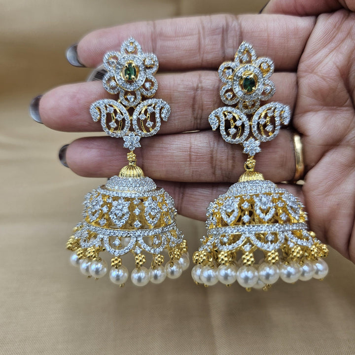 Silver Diamond Rep Jhumka