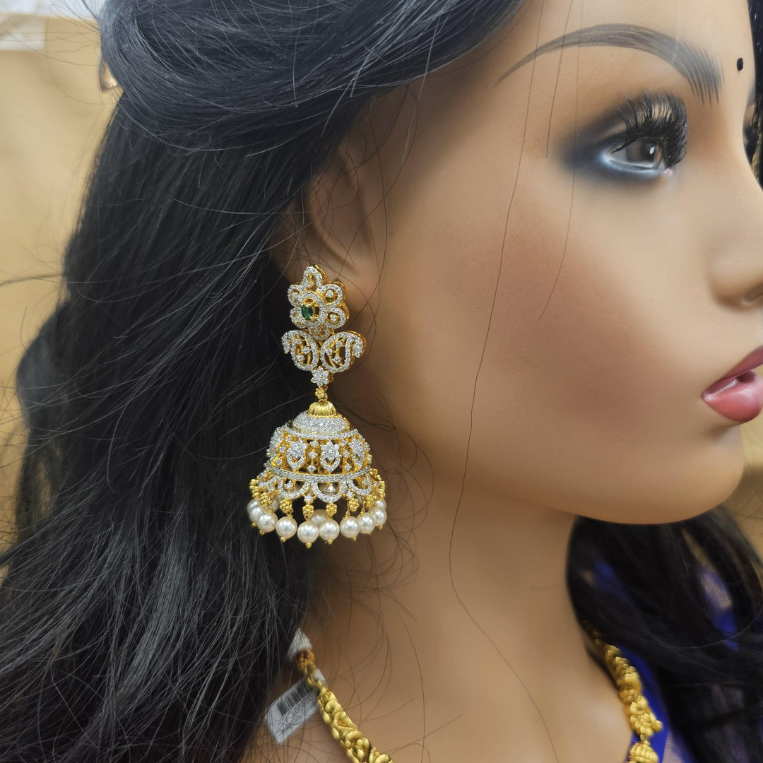 Silver Diamond Rep Jhumka