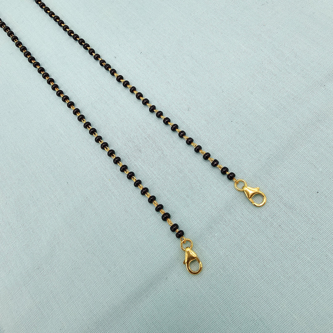 Silver 16" Black Beads