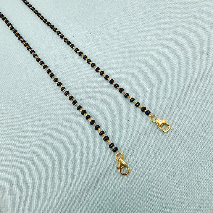Silver 16" Black Beads