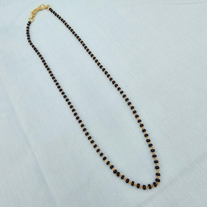 16" Silver black beads