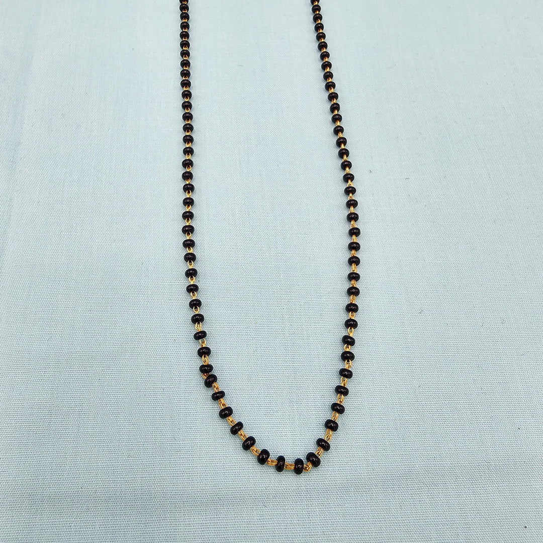 16" Silver black beads