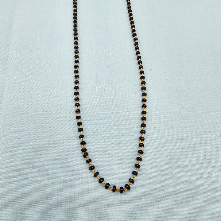 16" Silver black beads