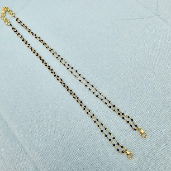 18" 2L Silver Black beads