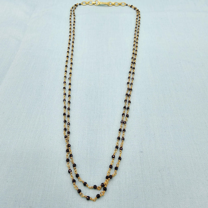 16" 2L Silver black beads