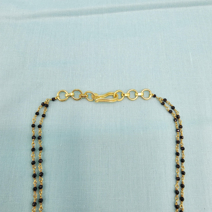 16" 2L Silver black beads