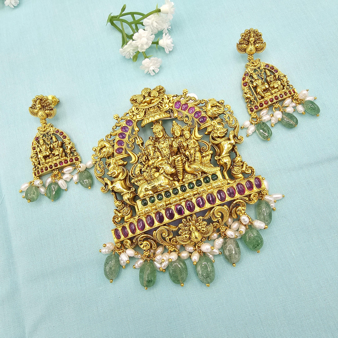 silver Shiva Parvathi family