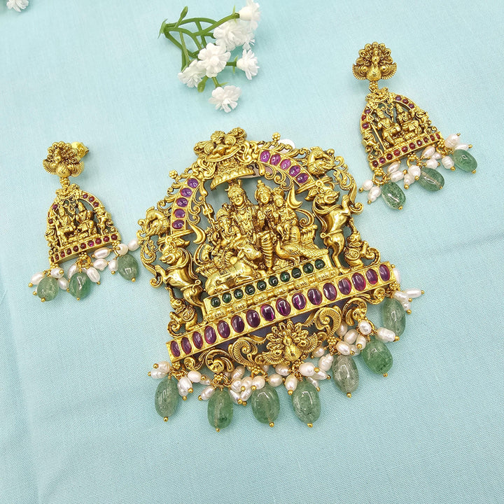 silver Shiva Parvathi family