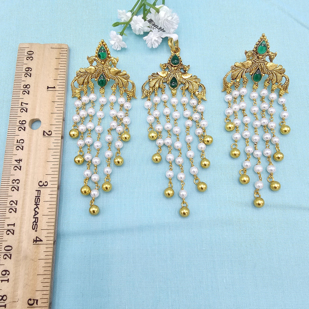 gREEN silver pearl pendant