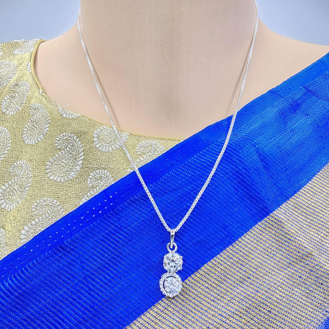 rhodium silver Pendant set