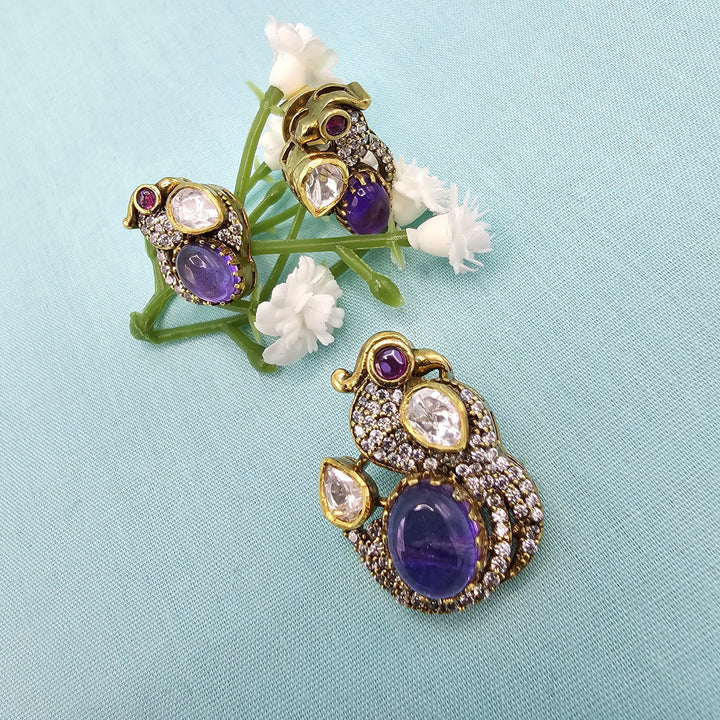 Amethyst silver Pendant set