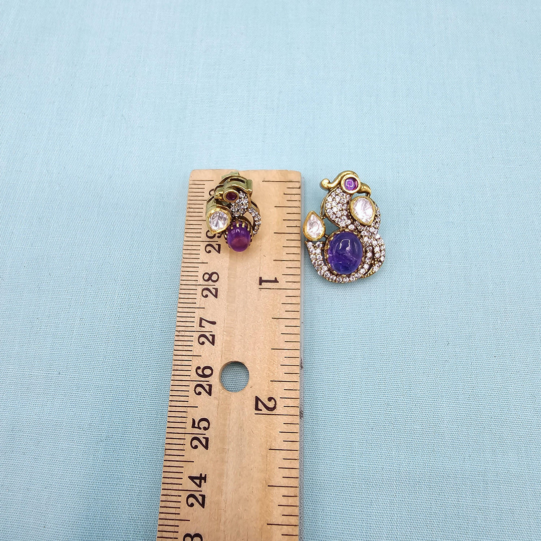 Amethyst silver Pendant set