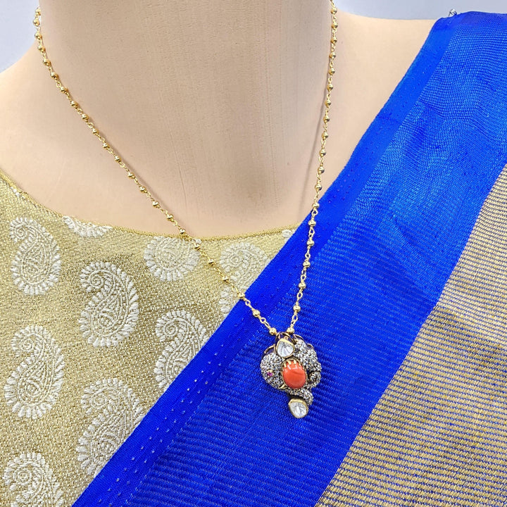 Coral Moissanite pendants