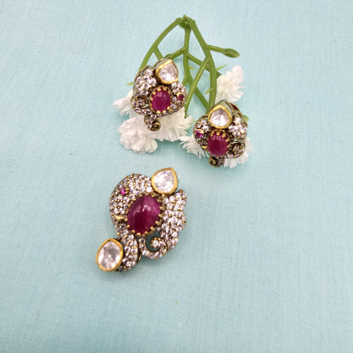 rUBY silver Pendant set