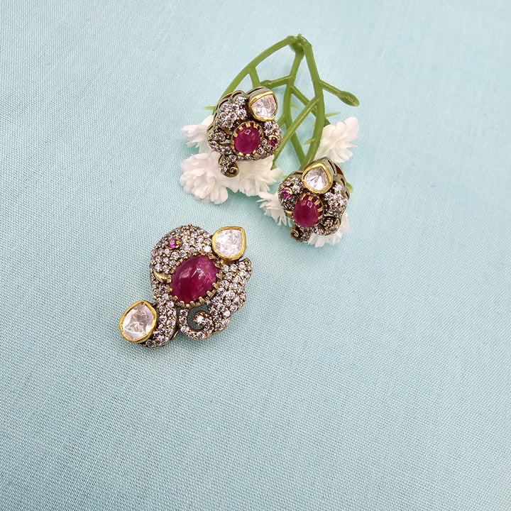 rUBY silver Pendant set