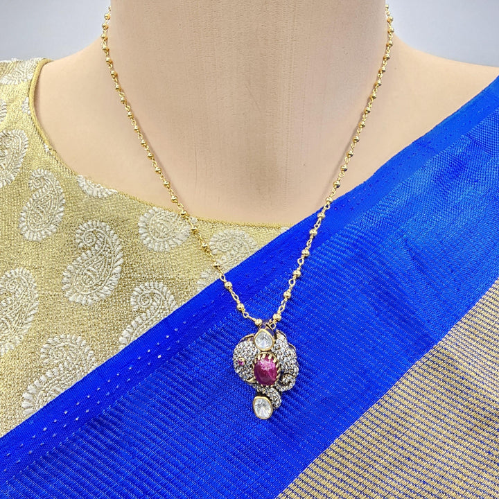 rUBY silver Pendant set