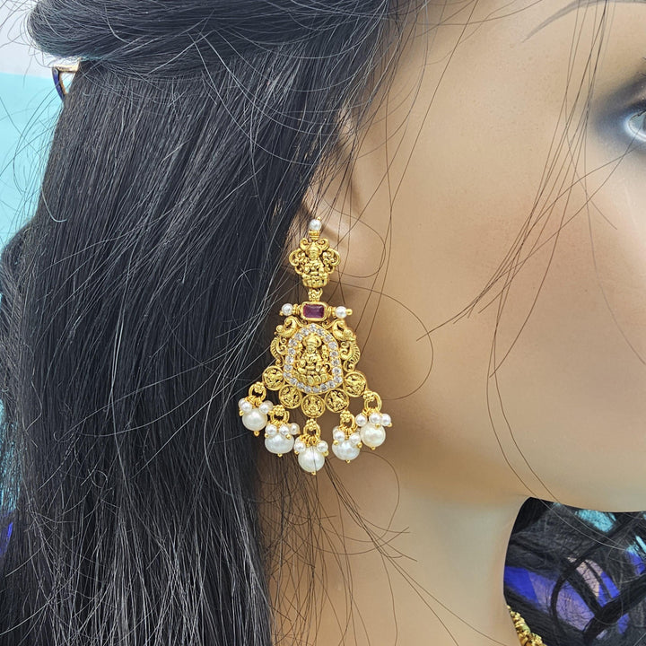 Silver lakshmi CZ Nakshi Bali