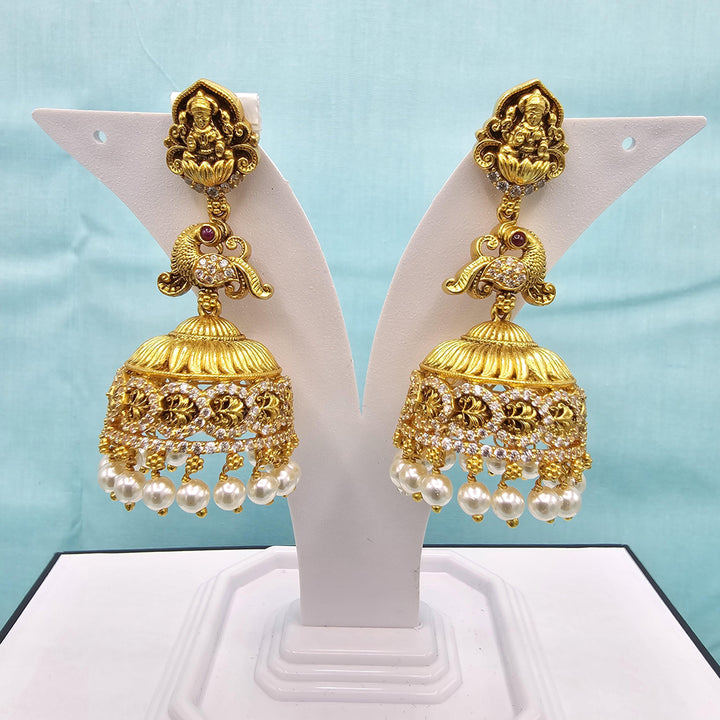 Silver CZ Nakshi Jhumka