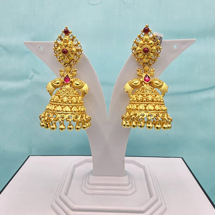 Silver CZ Nakshi Jhumka