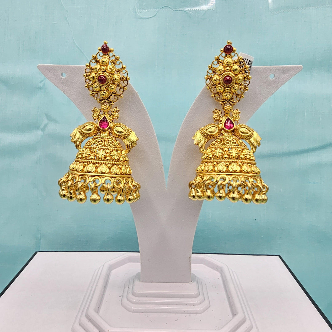 Silver CZ Nakshi Jhumka