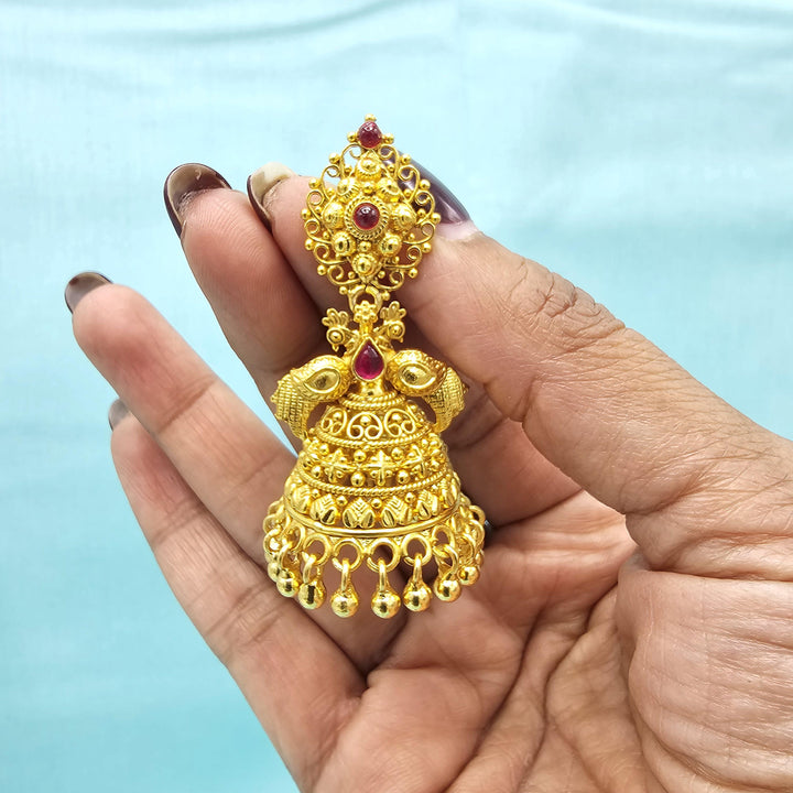 Silver CZ Nakshi Jhumka