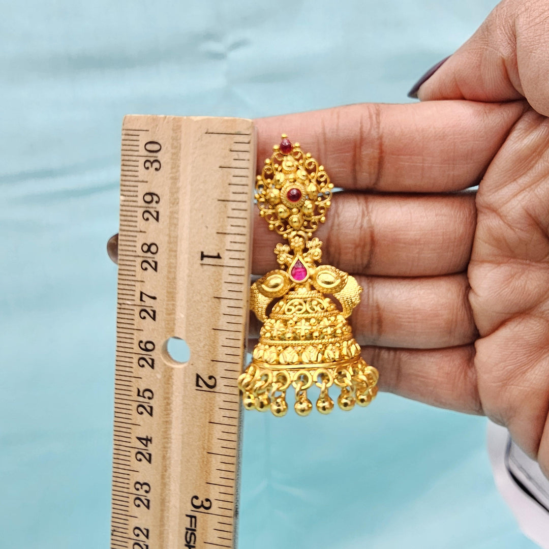 Silver CZ Nakshi Jhumka