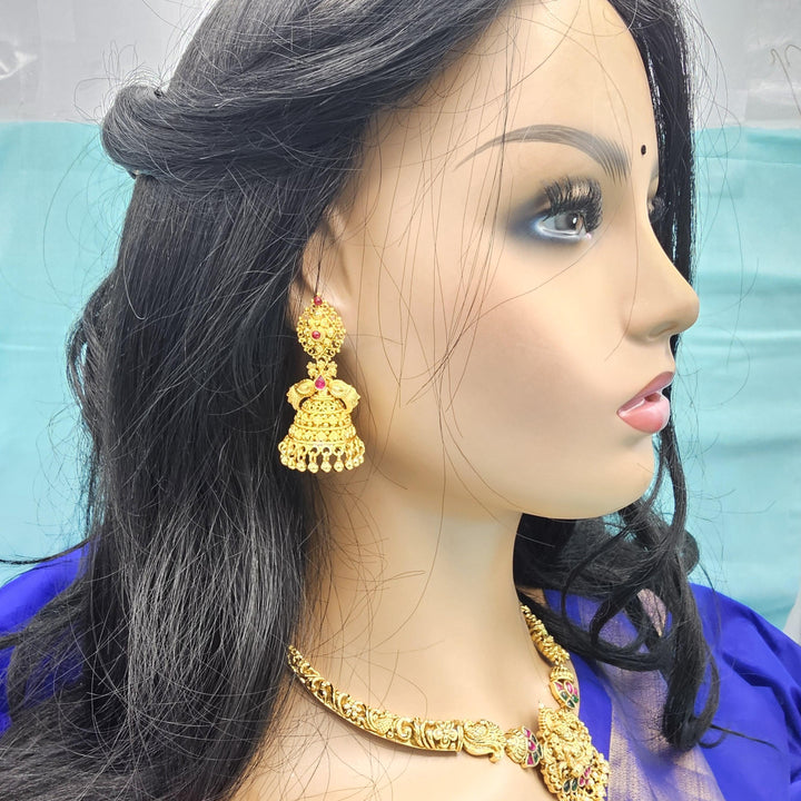 Silver CZ Nakshi Jhumka