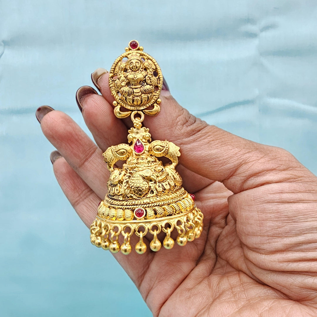 Big Silver CZ Nakshi Jhumka