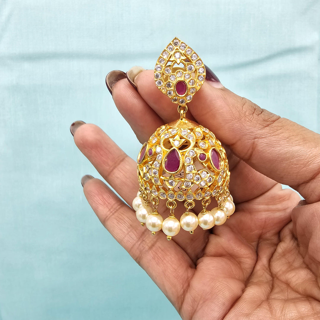 92.5 Silver Nakshi Jhumka