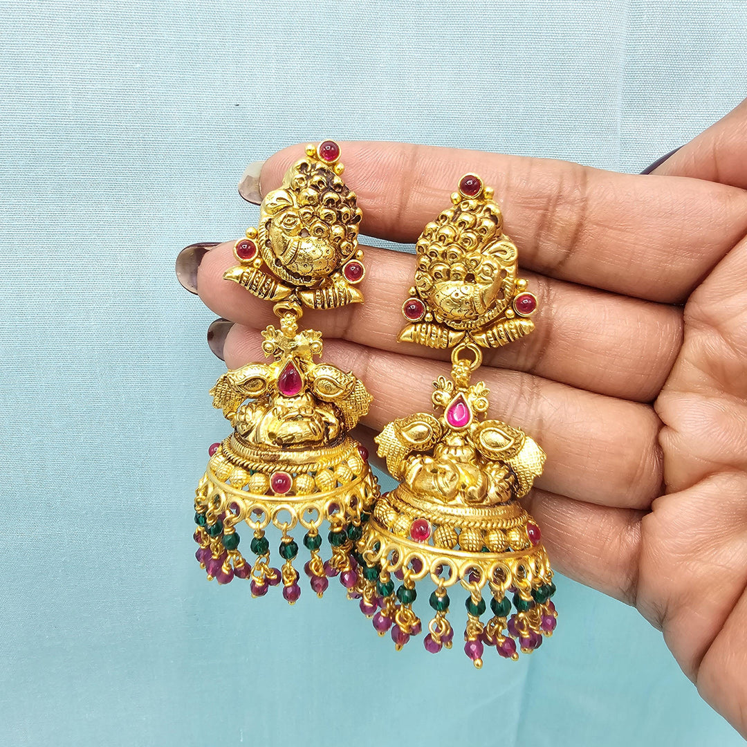 Silver Nakshi Jhumka