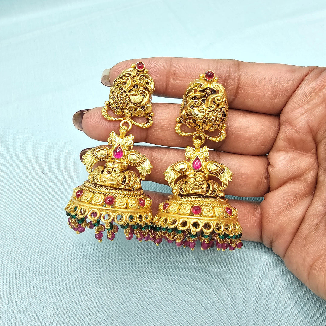 Silver Nakshi Jhumka